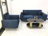  Bộ ghế sofa văn phòng làm việc KL1 Presa vải nhung xanh đậm 