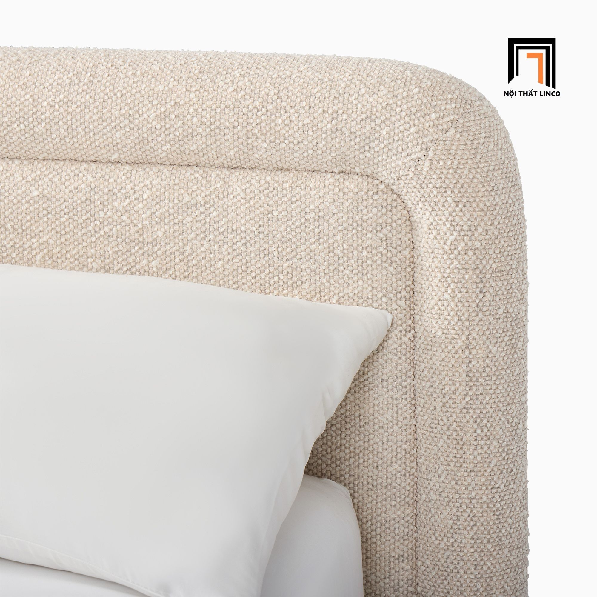  Giường ngủ gia đình màu xám trắng GN125 Latham bọc vải đẹp 