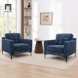  Ghế sofa đơn vải nỉ xanh đậm DT109 Lavoris phòng khách gia đình 