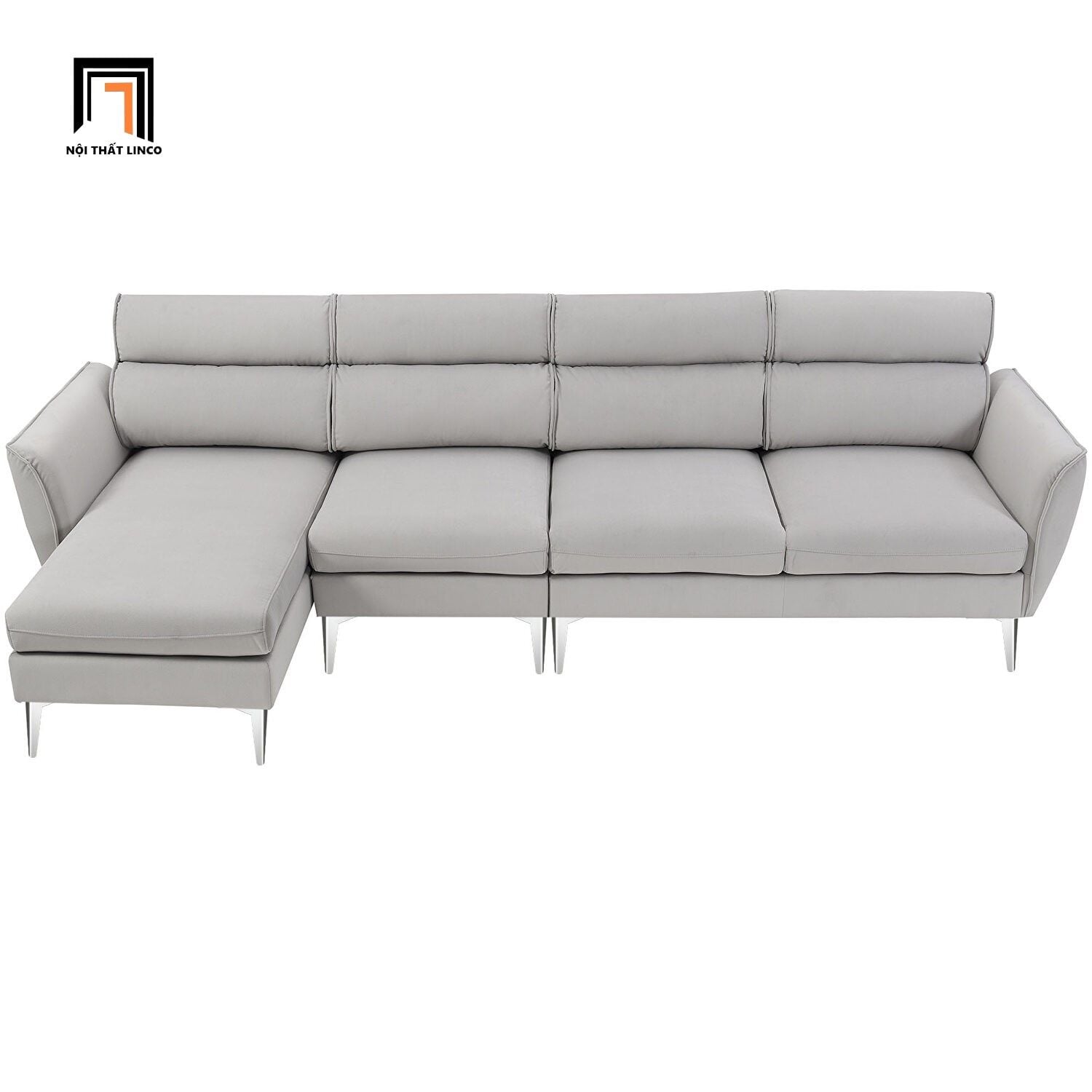  Bộ ghế sofa góc sang trọng GT69 Dexima 2m8 x 1m6 màu xám trắng 