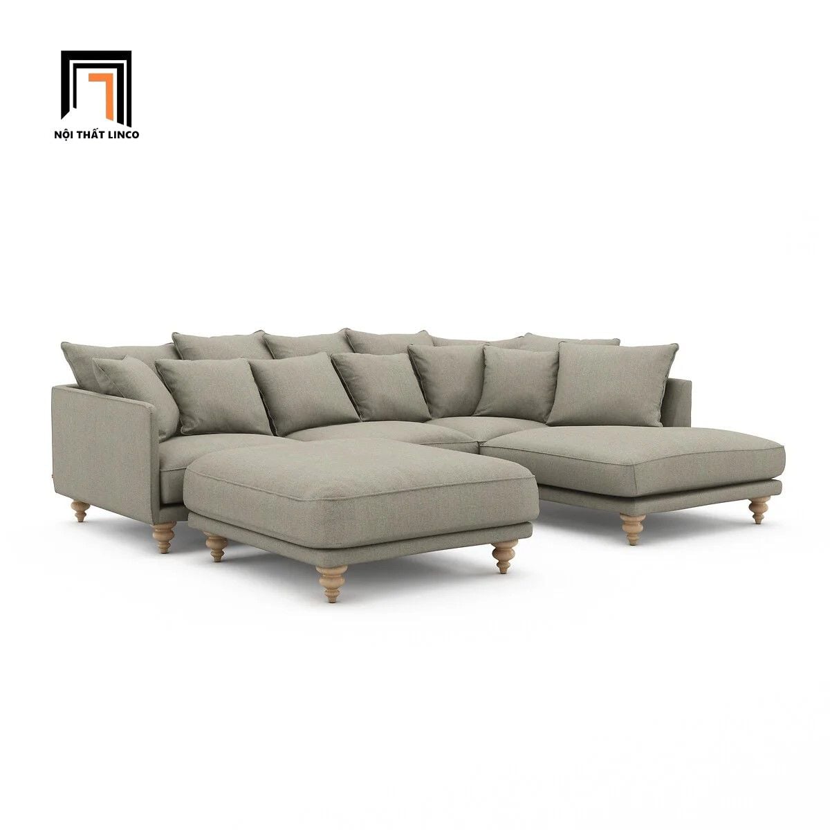 Ghế sofa góc L GT58 Lazare 2m4 x 1m6 phong cách cổ điển 