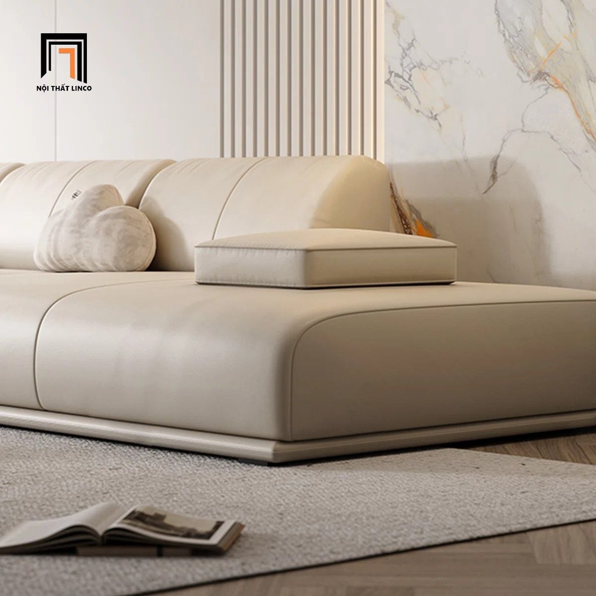  Ghế sofa văng kiểu dáng hiện đại BHQ35 Condron 2m6 bọc da 