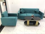 Bộ ghế sofa phòng khách nhỏ KL2 Basim màu xanh lá vải nhung 