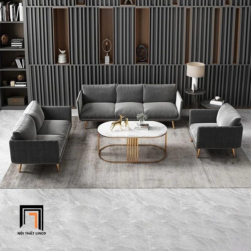  Ghế sofa đơn 1 người ngồi DT79 Genlis vải nhung màu xanh dương 