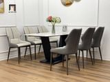  Set bàn ghế ăn dài 1m4 6 ghế đẹp 9-BAD6-Althie nhập khẩu 