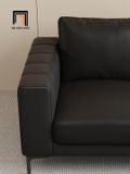  Ghế sofa băng da chống trầy màu đen BHQ64 Hacien dài 2m1 