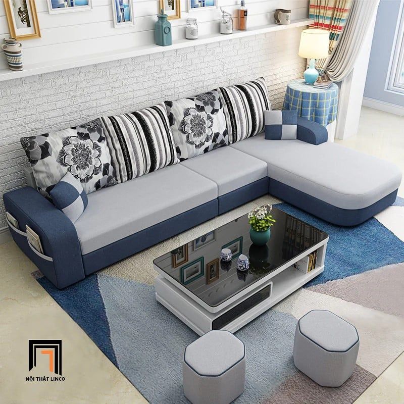  Bộ ghế sofa gia đình xinh xắn GT122 Narod 2m8 x 1m6 vải nỉ 