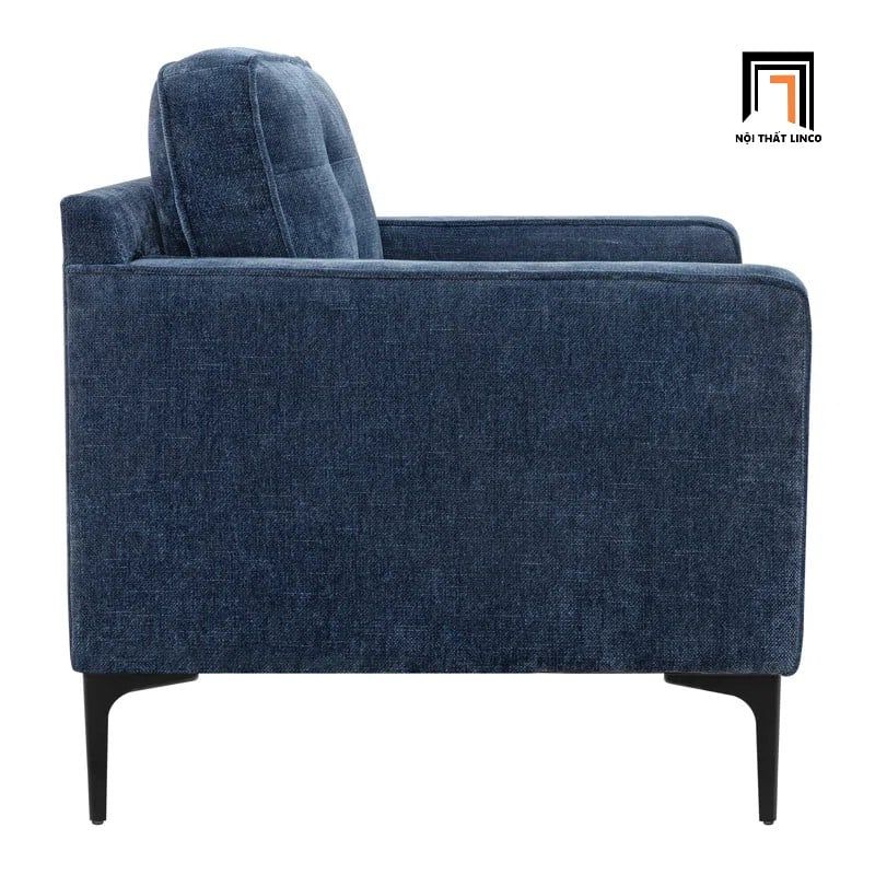  Ghế sofa đơn vải nỉ xanh đậm DT109 Lavoris phòng khách gia đình 
