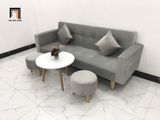  Bộ bàn ghế sofa giường giá rẻ dài 2m GBL2 nhỏ màu xám nhung 