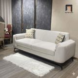  Ghế sofa băng vải nhung xám trắng BHQ91 Meriman dài 2m3 đẹp 