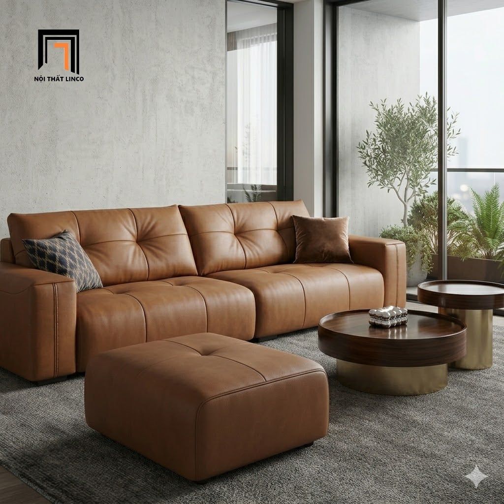  Bộ ghế sofa băng kèm đôn BHQ98 Hague 2m2 căn hộ chung cư 