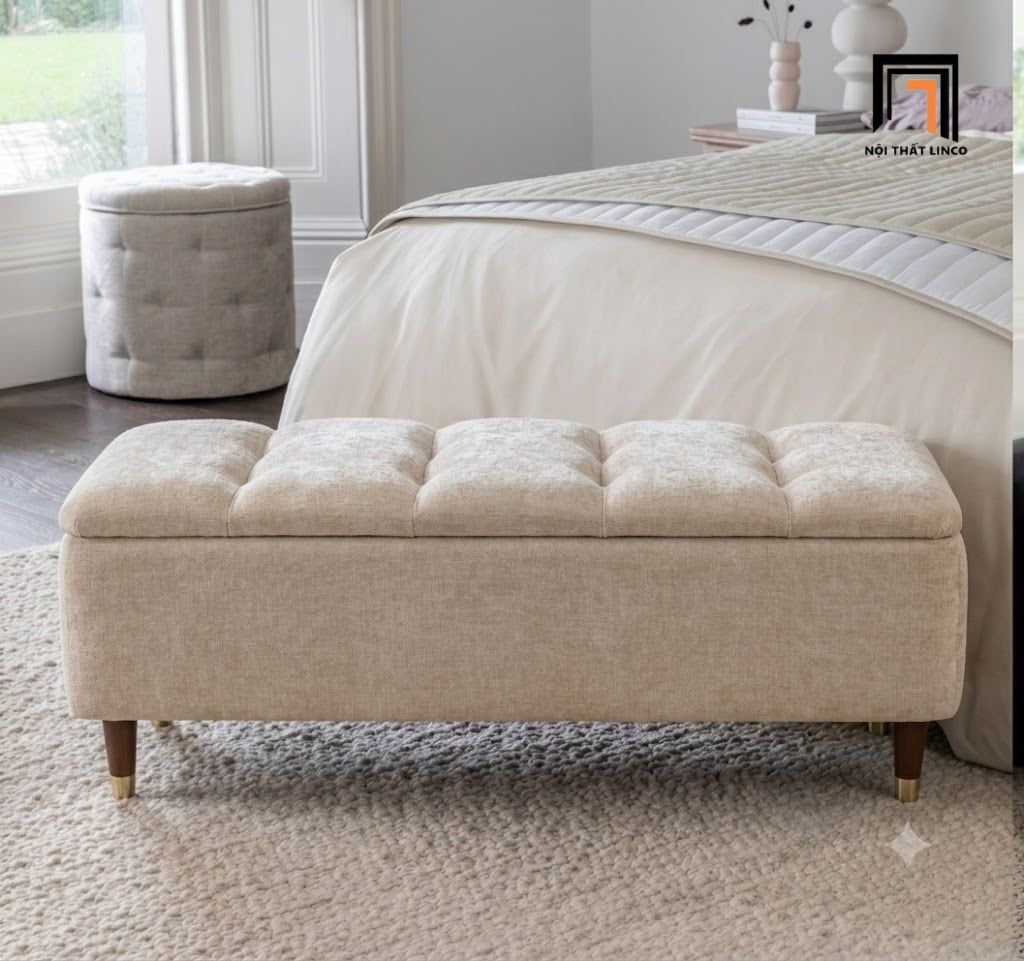  Ghế đôn sofa chữ nhật vải nỉ SB42 Firies dài 1m cho gia đình 