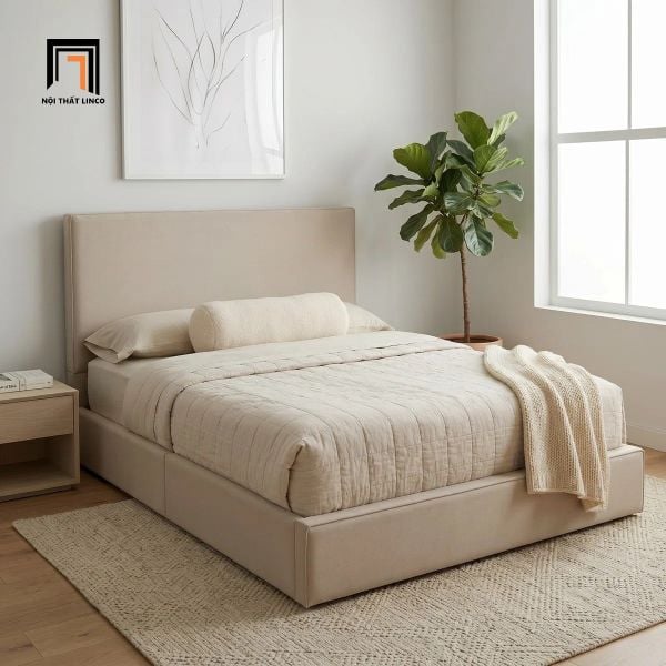 giường ngủ màu be hiện đại