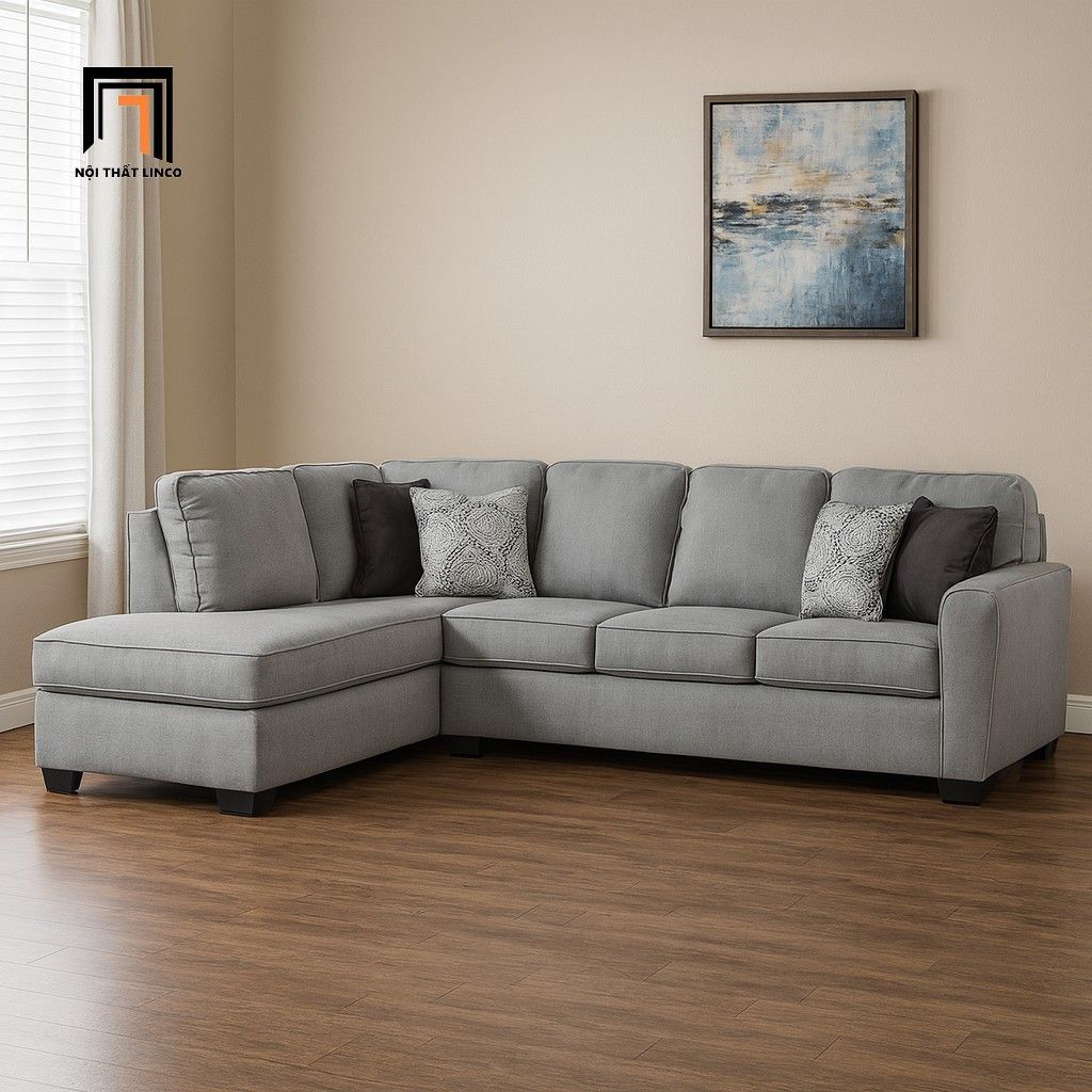  Bộ ghế sofa góc L GT42 Mcdade 2m7 x 1m9 phong cách Âu Mỹ 