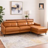 Bộ ghế sofa góc L da nâu GT236 Maddock 2m4 x 1m6 sang trọng 