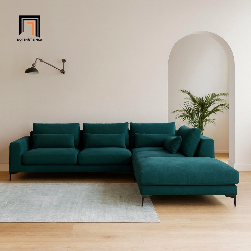  Ghế sofa góc chữ L GT52 Porlan cho phòng khách lớn 2m4 x 2m2 