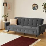  Ghế sofa băng giường GB22 Platin 2m vải nhung xám đen 