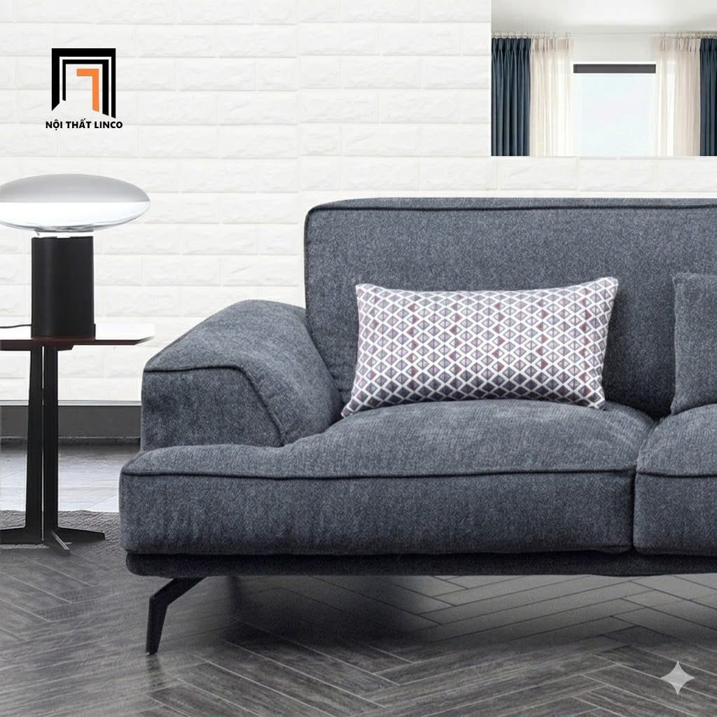  Bộ ghế sofa góc L giá rẻ GT296 Gogne 3m1 x 1m6 vải nỉ xám 
