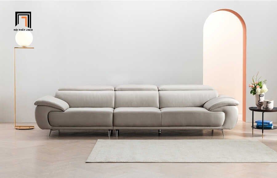  Ghế sofa băng da xám BHQ38 Cordia 2m5 kiểu dáng hiện đại 