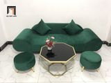 Bộ ghế sofa văng thuyền BL9 SFT 2m xanh lá trang trí tiệm shop 