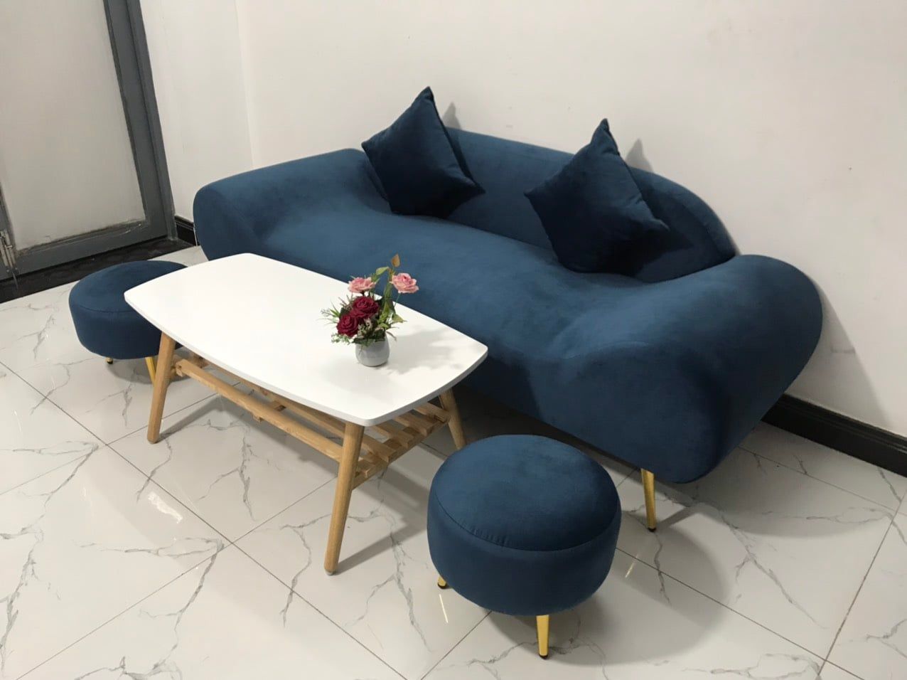  Bộ ghế sofa băng văng thuyền BL9 SFT dài 2m xanh đậm 