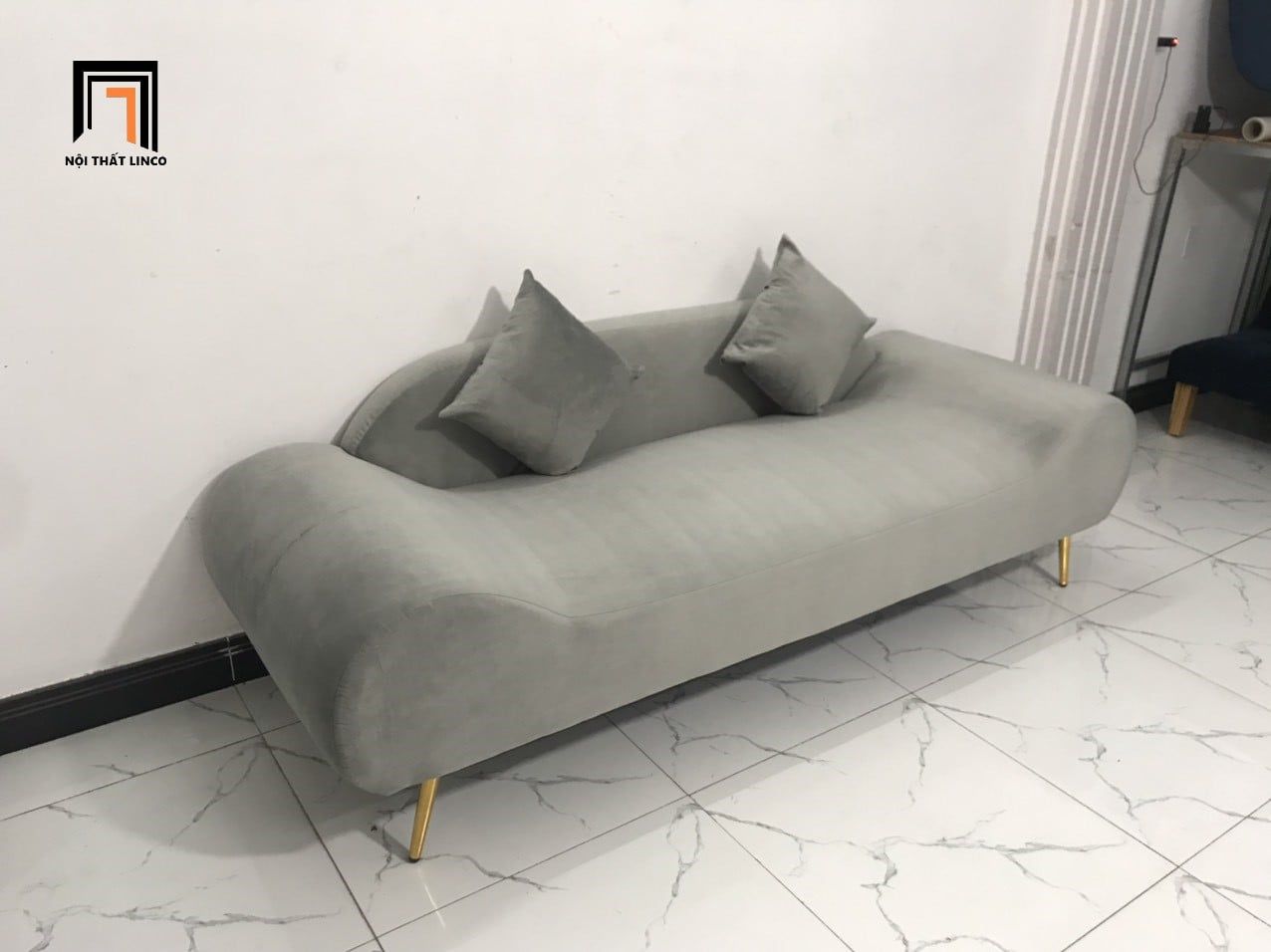  Bộ ghế sofa văng băng thuyền BL9 SFT dài 2m xám lông chuột 