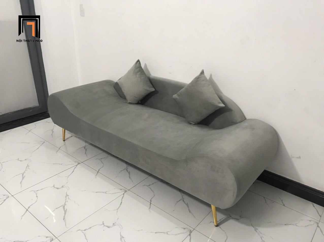  Bộ ghế sofa văng băng thuyền BL9 SFT dài 2m xám lông chuột 
