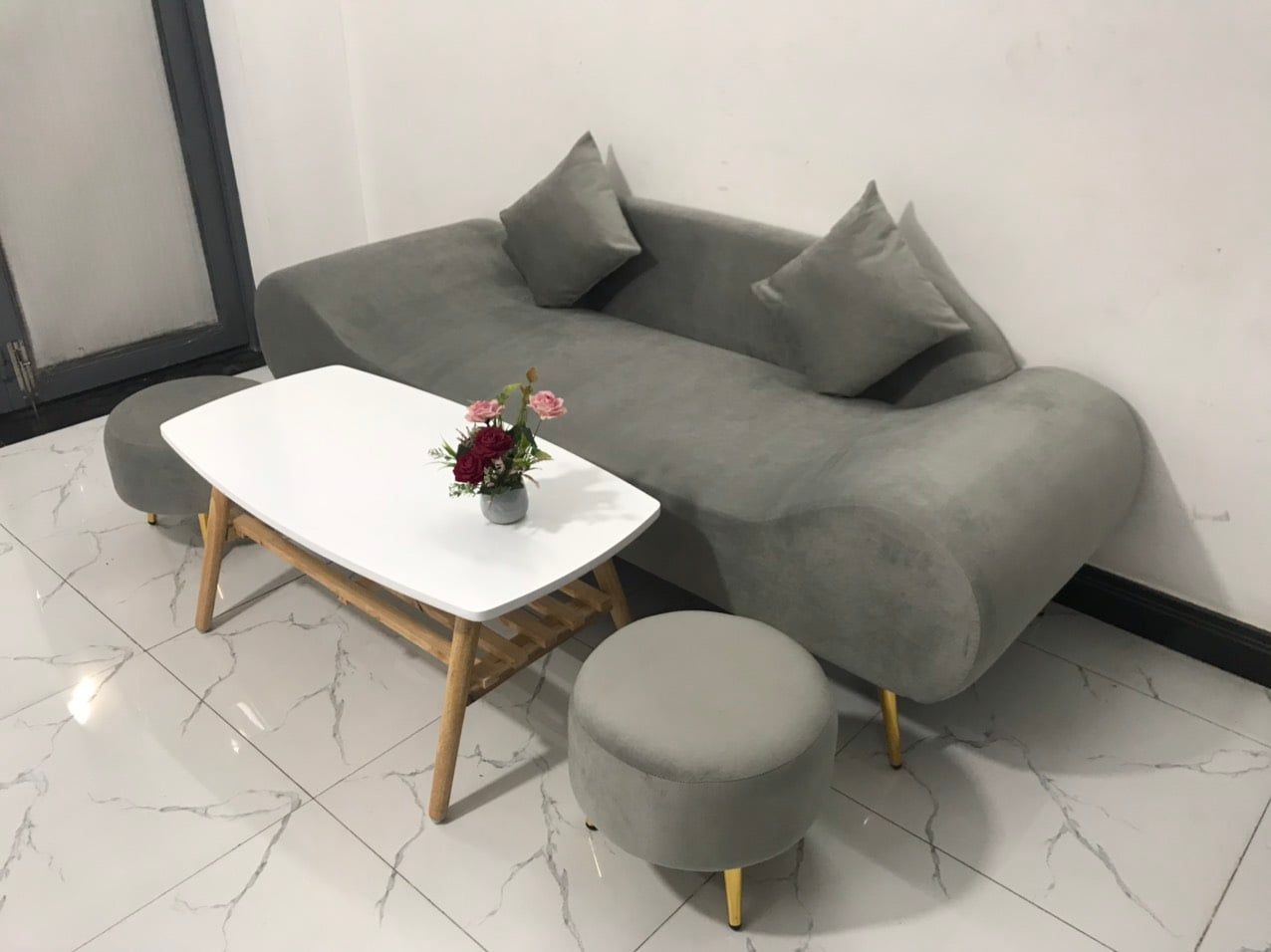  Bộ ghế sofa văng băng thuyền BL9 SFT dài 2m xám lông chuột 