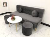  Bộ ghế sofa băng 1m7 BL8 BKT phòng khách xám đen vải nhung 