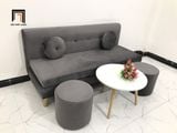  Bộ ghế sofa băng 1m7 BL8 BKT phòng khách xám đen vải nhung 