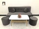  Bộ ghế sofa băng 1m7 BL8 BKT phòng khách xám đen vải nhung 