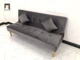  Bộ ghế sofa bed bật giường nằm GBL1 1m7 màu xám đen vải nhung 
