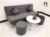  Bộ ghế sofa bed bật giường nằm GBL1 1m7 màu xám đen vải nhung 
