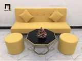  Bộ ghế sofa bed giường thông minh GBL1 1m7 vàng chanh nhỏ gọn 