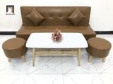  Bộ ghế sofa giường đa năng GBL1 dài 1m7 da giả màu nâu bò 