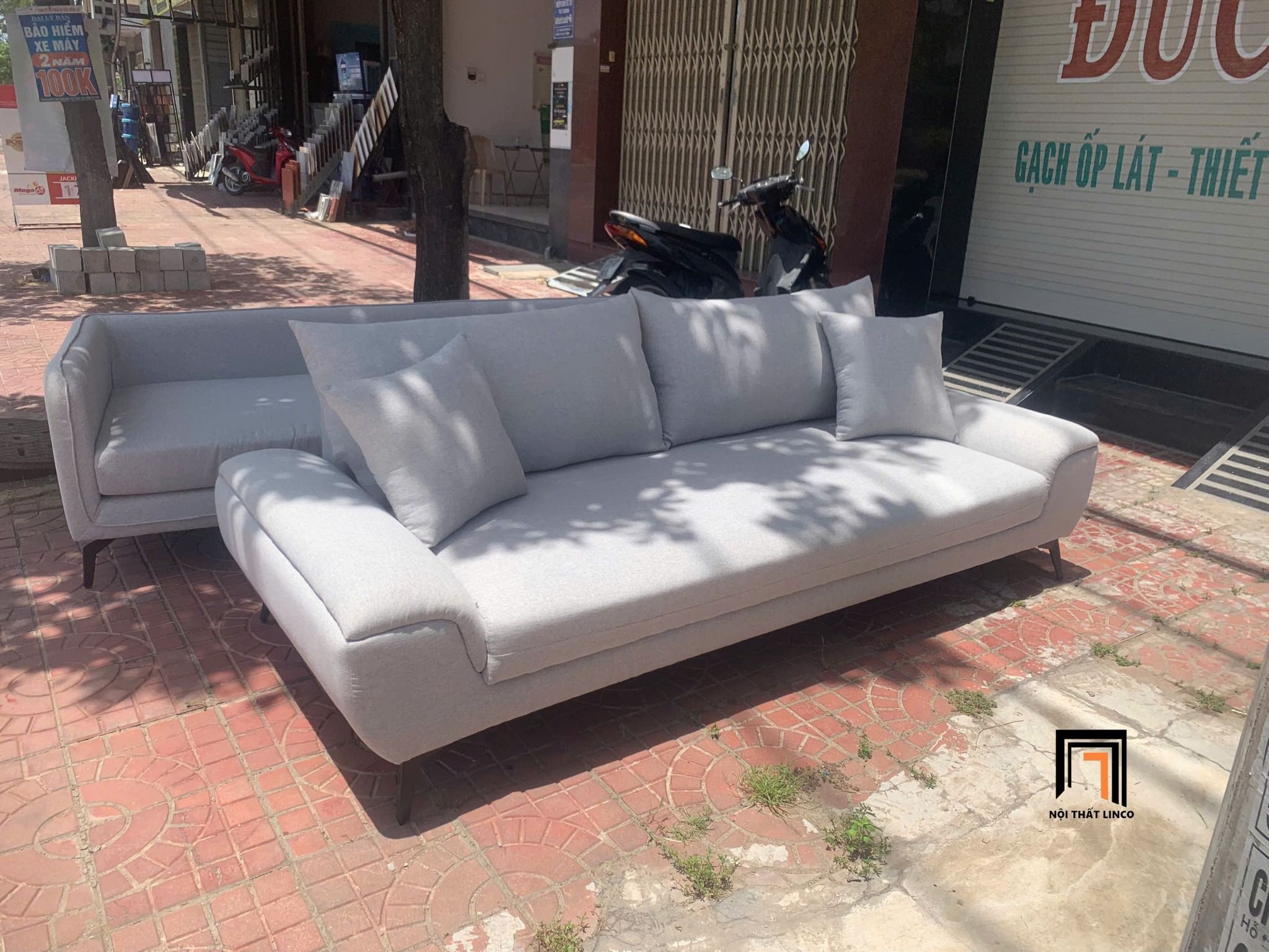  Ghế sofa băng dài 2m2 BT60 Creamy màu trắng kem sang trọng 