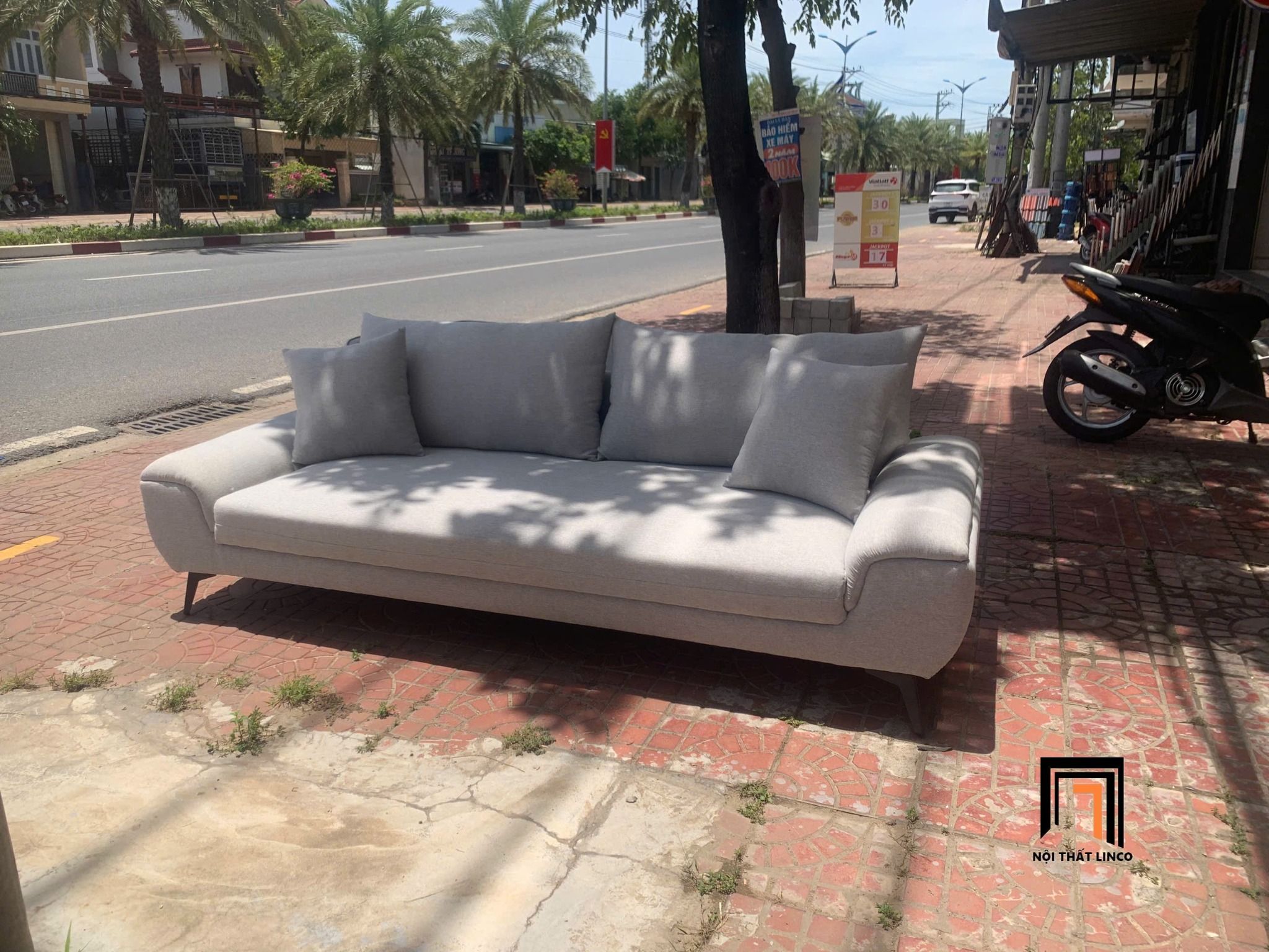  Ghế sofa băng dài 2m2 BT60 Creamy màu trắng kem sang trọng 