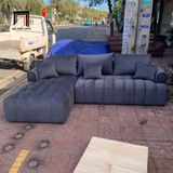  Ghế sofa góc L nệm chia múi GT70 Muranso 2m5 x 1m6 vải nhung 