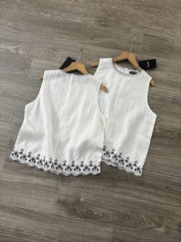 ÁO LINEN ME VIỀN CỔ