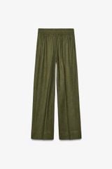 QUẦN ZARA LINEN LƯNG THUN XANH RÊU