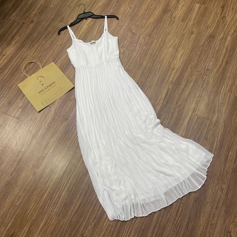 ĐẦM TAYLOR TRẮNG 2 DÂY XẾP LY