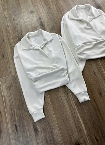 ÁO OYSHO TRẮNG TAY DÀI XẾP LY EO