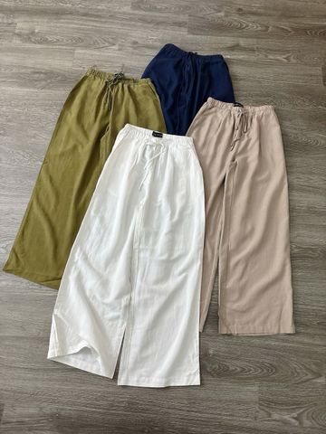 QUẦN LINEN ME ỐNG RỘNG 4 MÀU