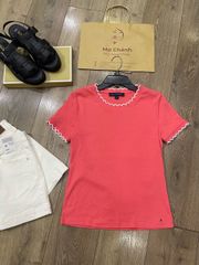 ÁO TOMMY CỔ VIỀN TRẮNG