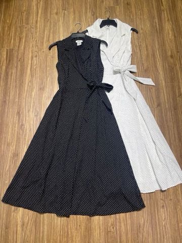 ĐẦM DKNY CHẤM BI CỔ VEST