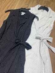 ĐẦM DKNY CHẤM BI CỔ VEST