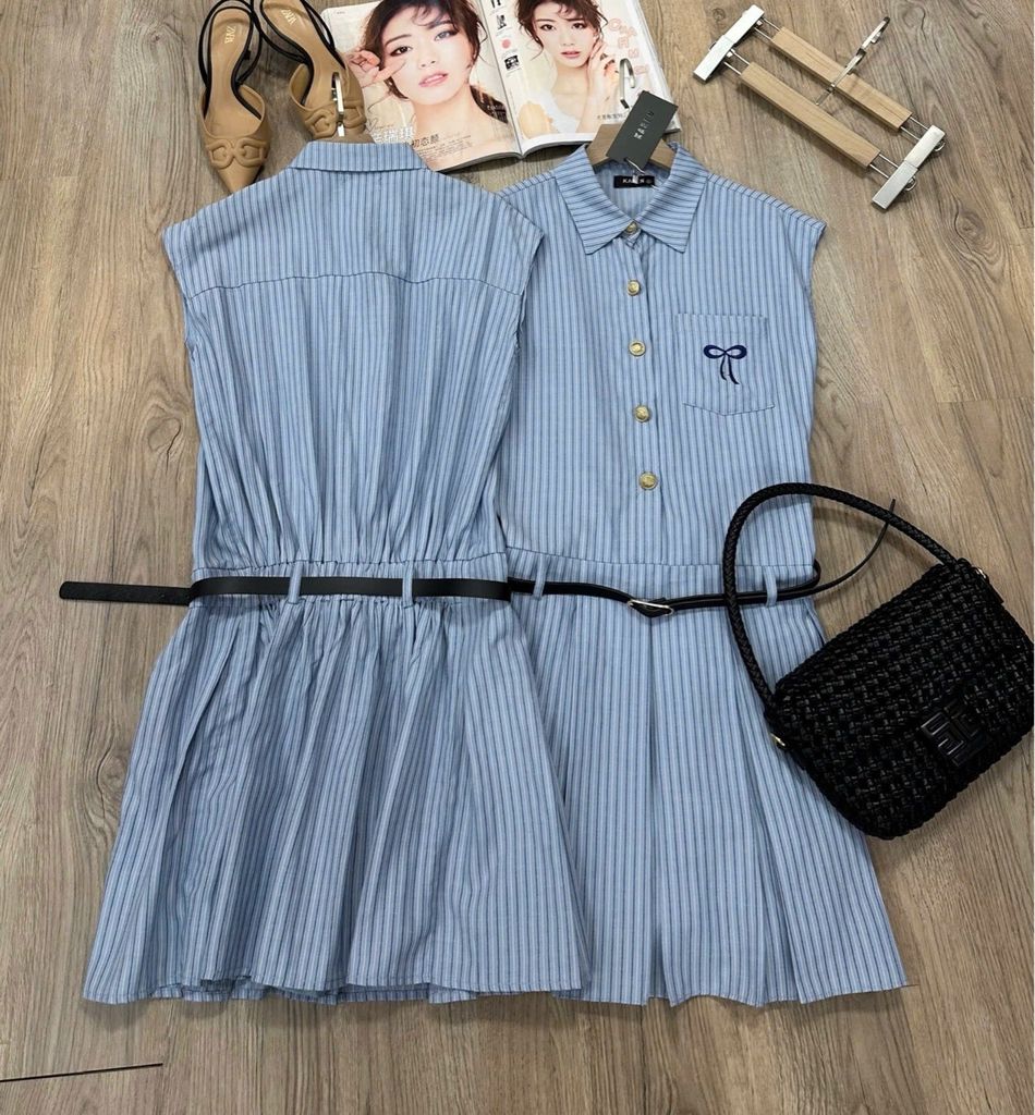 ĐẦM KAREN SỌC XANH