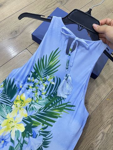 ĐẦM TOMMY  BAHAMA BÔNG XANH MAXI