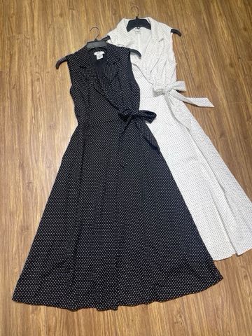 ĐẦM DKNY CHẤM BI CỔ VEST