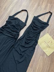 ĐẦM THUN BODY ĐEN NHÚN DÂY CỔ